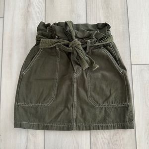 Free People Paper Bag Tie Waist Mini Skirt Size 2